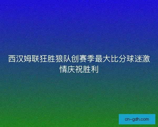 西汉姆联狂胜狼队创赛季最大比分球迷激情庆祝胜利